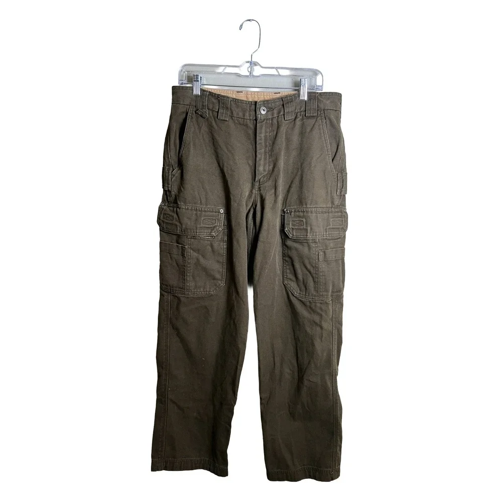 Duluth Trading Co Men's 34x32 Canvas Cargo Pants Brown Workwear Gorpcore